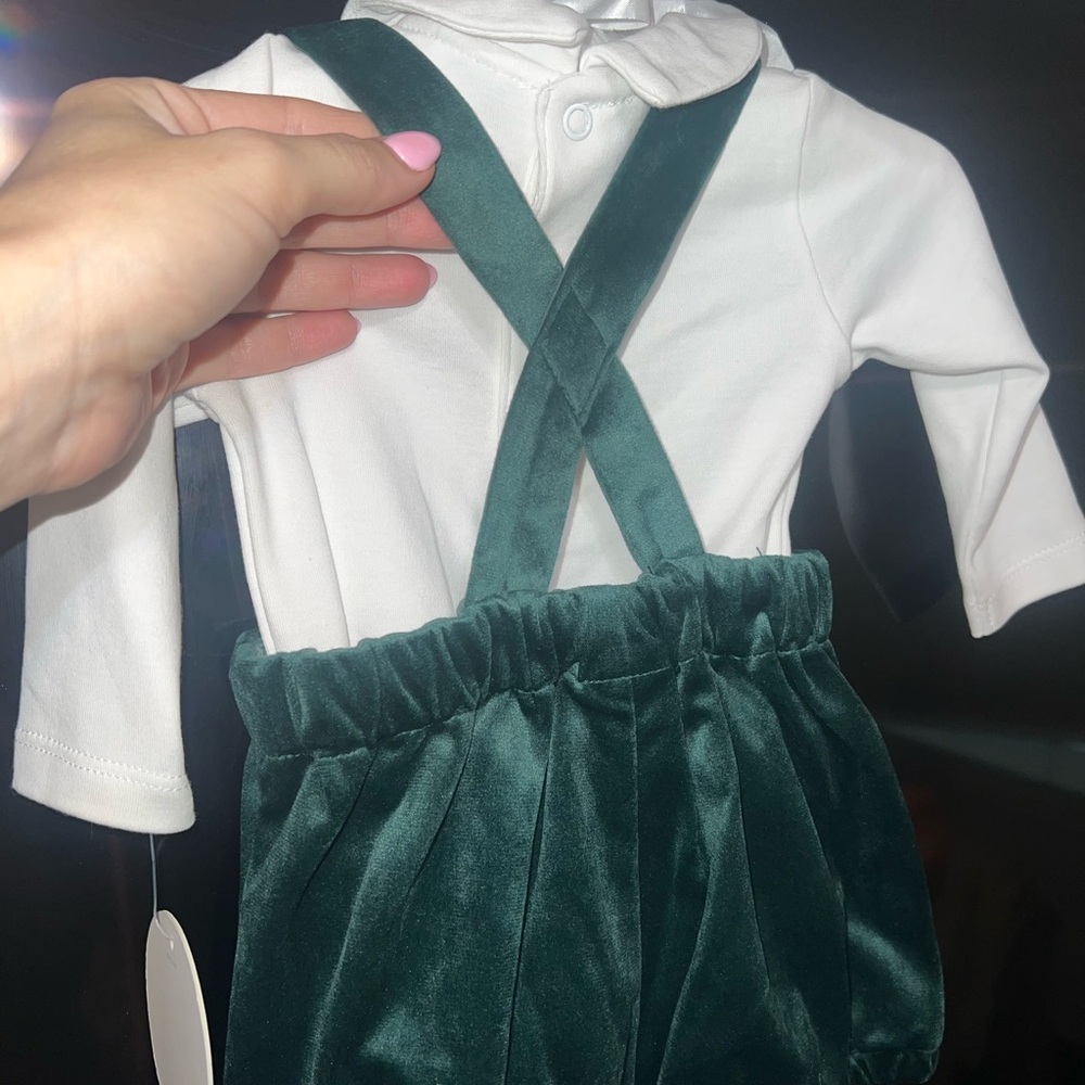 Edgehill Collection White and Green Kids Matching Set - Picture 4 of 4